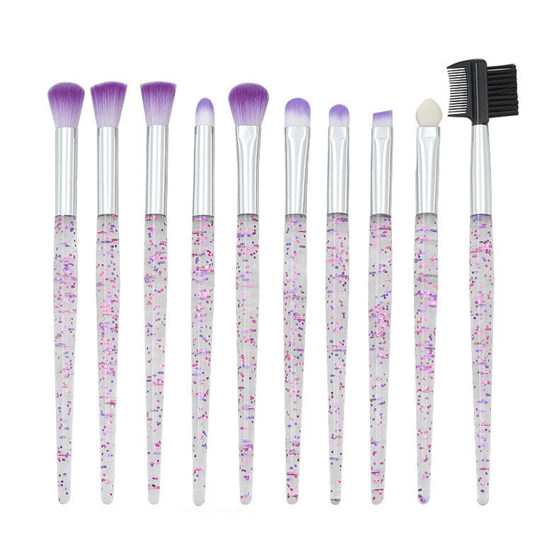 ✨ Transparent Starry Sky 10-Piece Makeup Brush Set 💄🌌