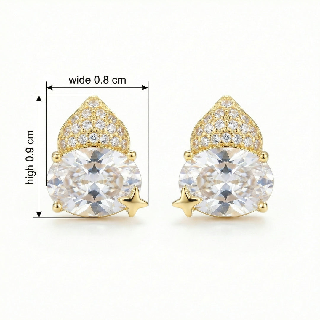 ✨ 925 Sterling Silver Celestial Star & Gem Stud Earrings ✨