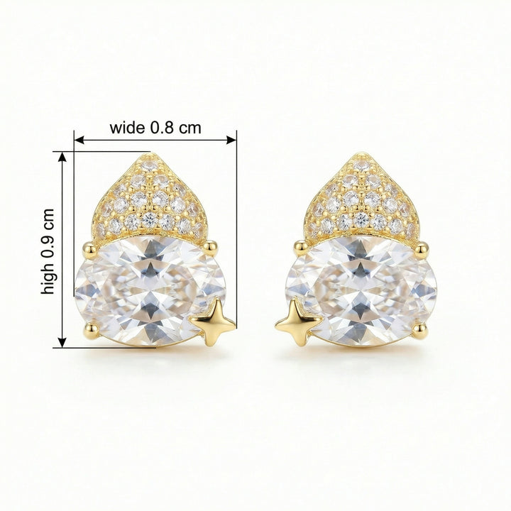 ✨ 925 Sterling Silver Celestial Star & Gem Stud Earrings ✨