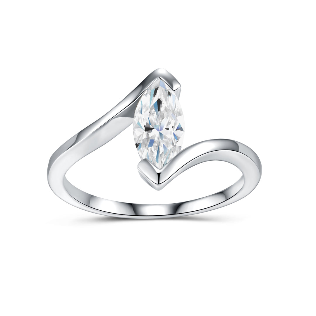 💍 Engraved Moissanite Ring – Gold-Plated S925 Silver Minimalist Luxury (Sizes 5–9) 💍