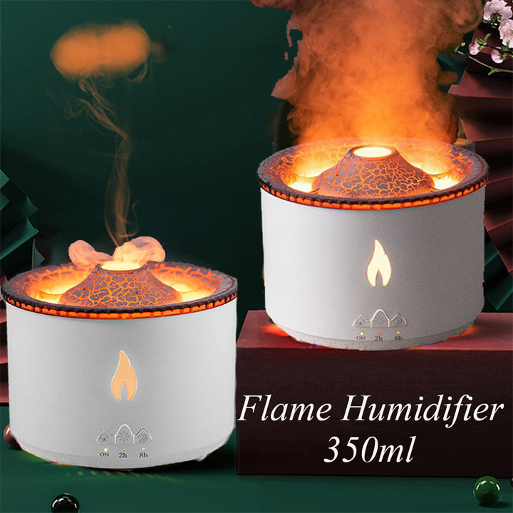 🌋🔥 Creative Volcano Aromatherapy Humidifier | Flame & Smoke Ring Mist Diffuser