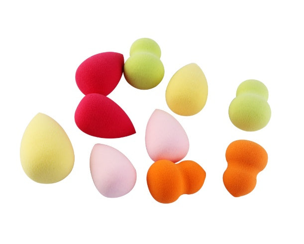 💄✨ 10PCS Mini Foam Powder Puff Set | Non-Latex Beauty Sponge Tools