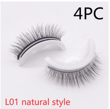 👁️✨ Reusable 3D Mink Lashes – Self-Adhesive Natural False Eyelashes (Glue-Free Silk Style)