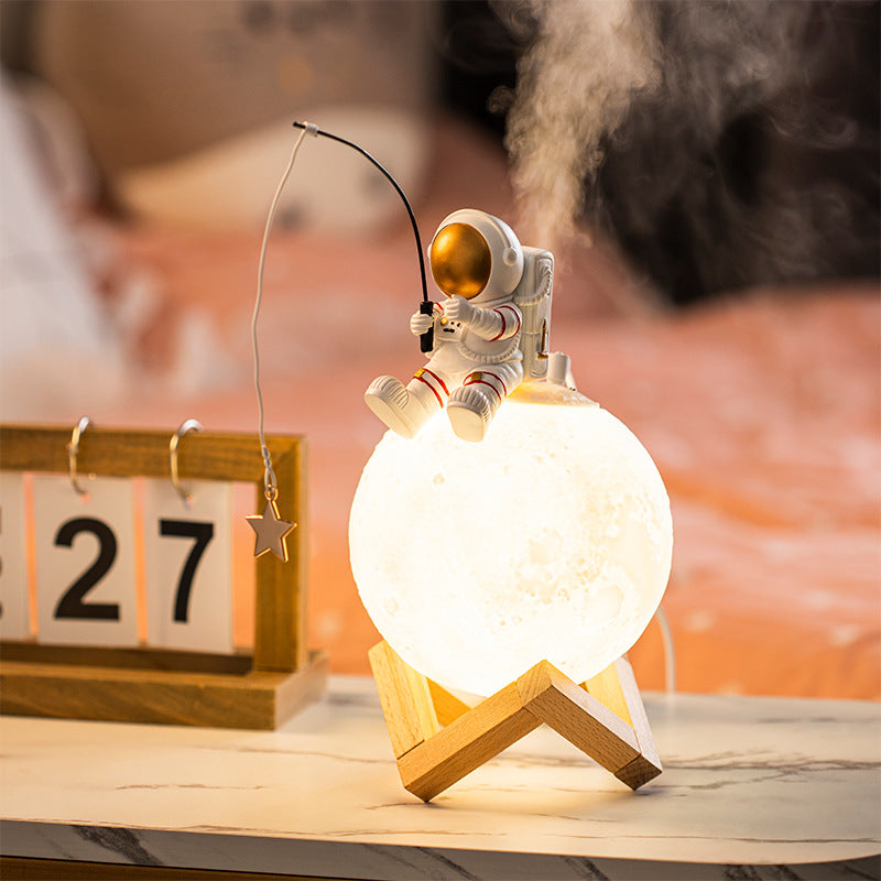 👨‍🚀🌌 Astronaut Figurine Humidifier | Nordic Resin Night Light Mist Decor ✨