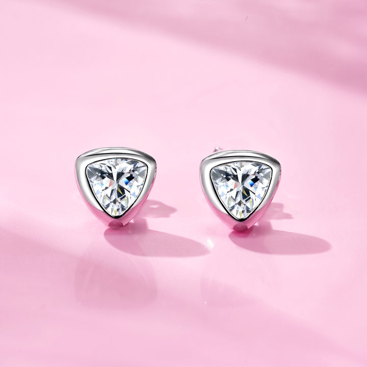 Luxury Minimalist Triangle Moissanite Stud Earrings