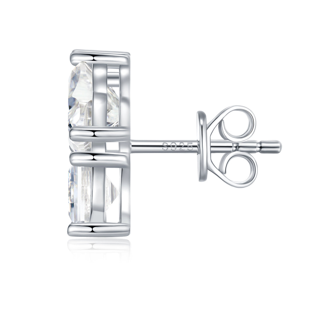 Luxury Minimalist Moissanite Stud Earrings – Platinum-Plated S925 Silver