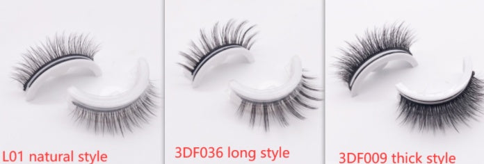 👁️✨ Reusable 3D Mink Lashes – Self-Adhesive Natural False Eyelashes (Glue-Free Silk Style)
