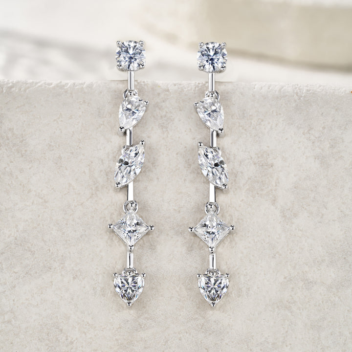 Luxury Minimalist Moissanite Earrings – Platinum-Plated S925 Silver