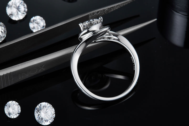 💍 1-Carat Moissanite Minimalist Ring – Platinum-Plated S925 Silver (2.9g, Sizes 5–9) 💍