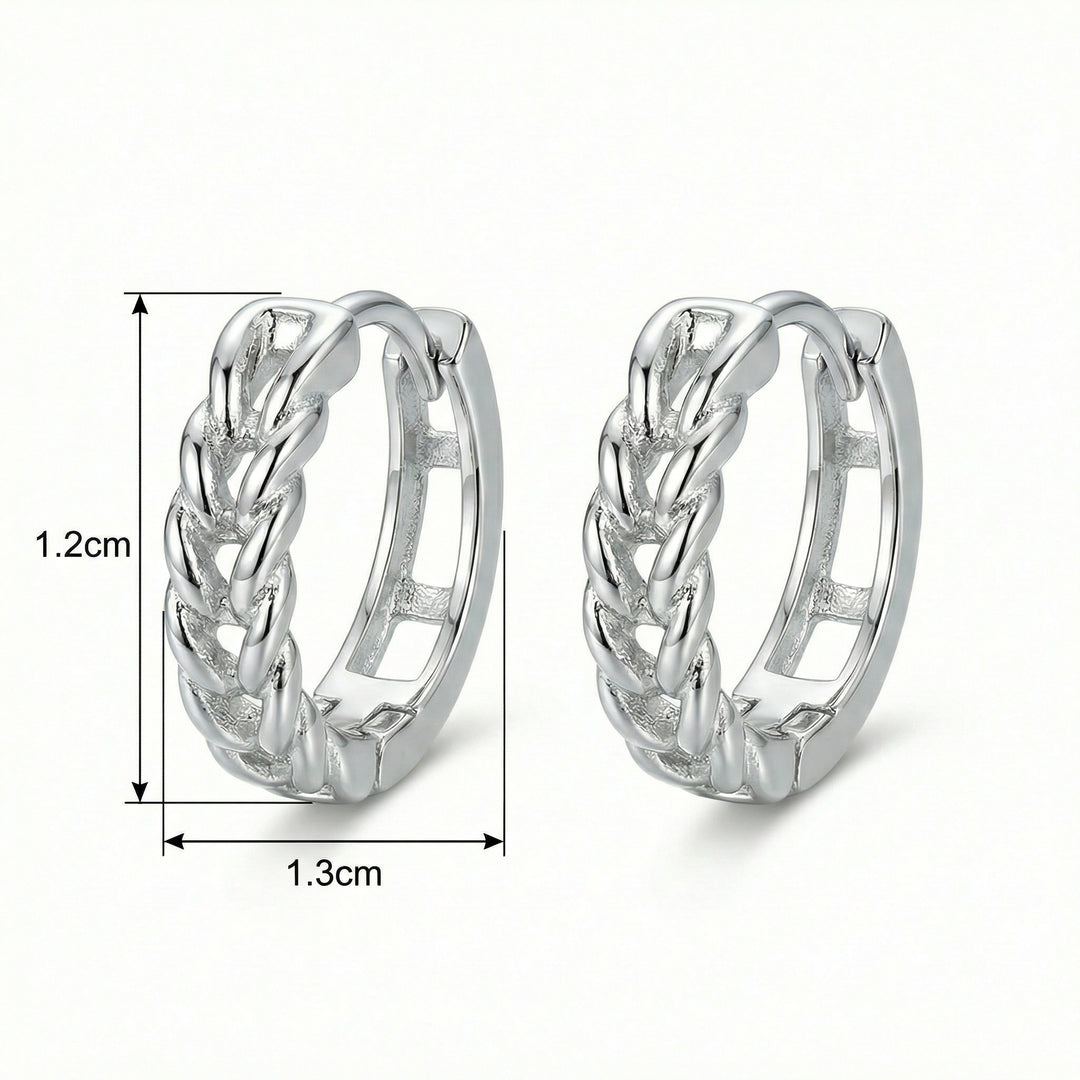 ✨ 925 Sterling Silver Braided Huggie Hoop Earrings for Women ✨