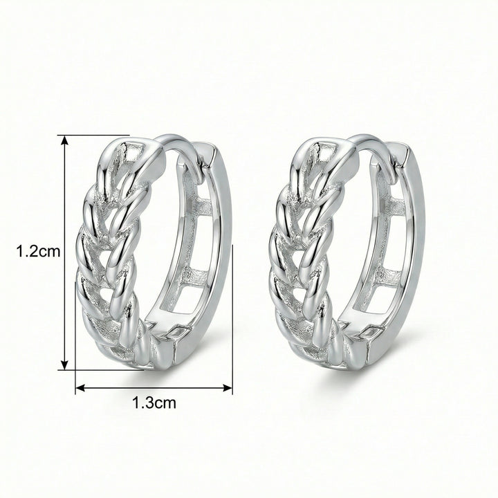 ✨ 925 Sterling Silver Braided Huggie Hoop Earrings for Women ✨