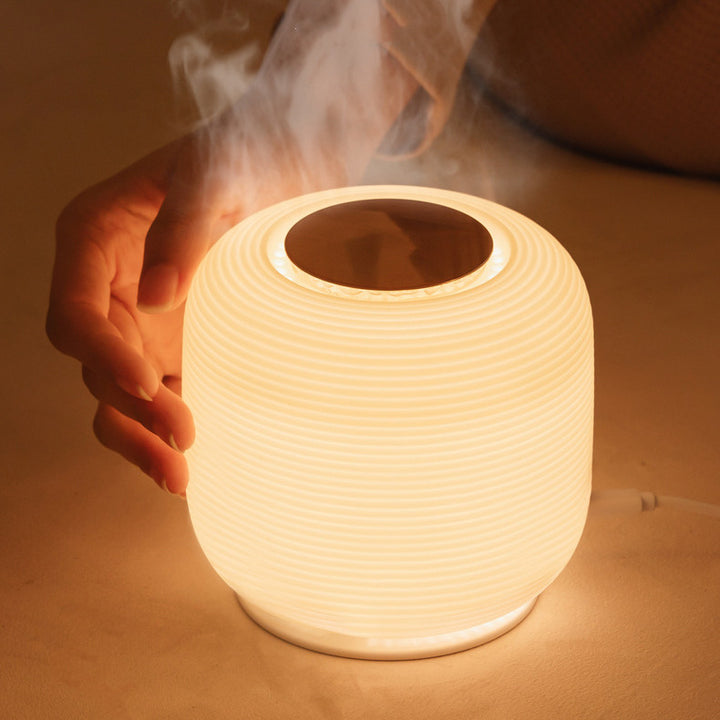 💧🌙 USB Round Aromatherapy Humidifier | LED Night Light Desktop Diffuser