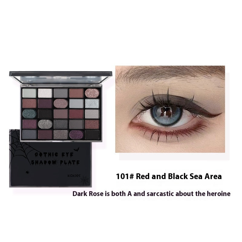 🖤 Cahill Dark Goth Eyeshadow Palette – Shimmer & Matte Punk Makeup Set ✨