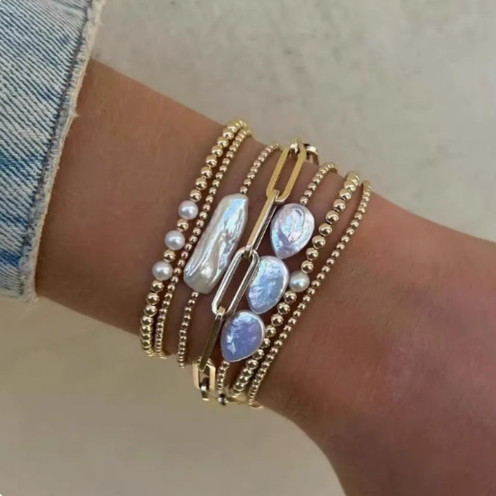 Simple & Versatile Baroque Freshwater Pearl Bracelet – Unisex Jewelry