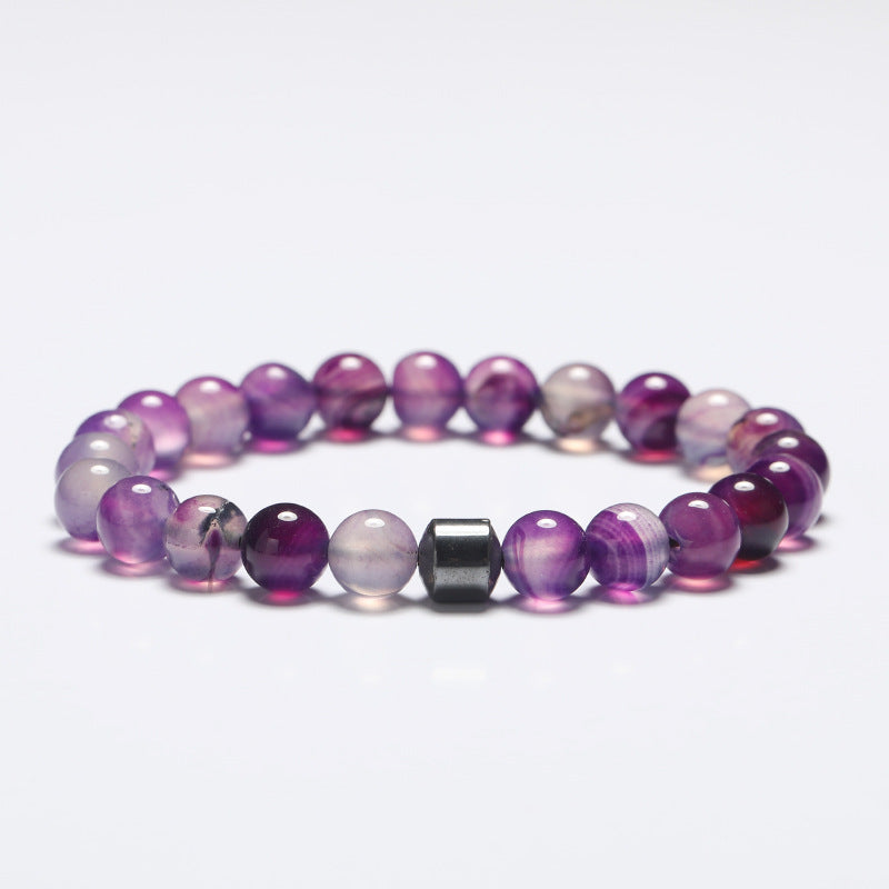 Natural Stone 8mm Couple Bracelet – Turquoise, Tiger Eye & Malachite Mix