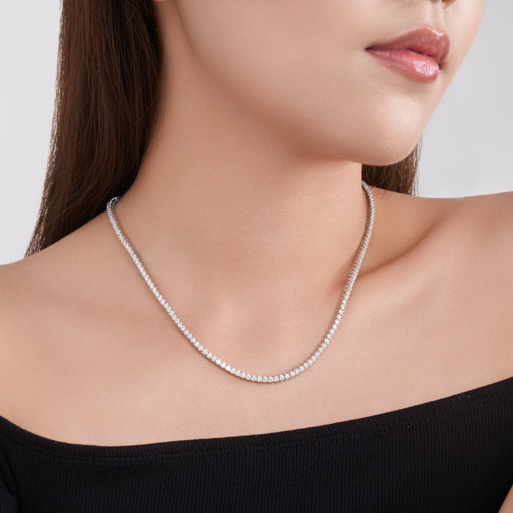 💎 Luxury Minimalist Pendant Necklace – Platinum & Gold-Plated S925 Silver with Moissanite 💎