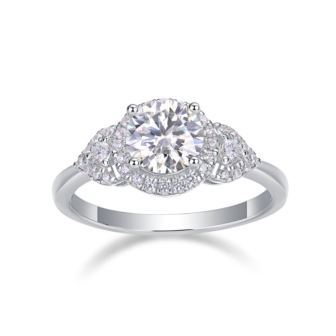 💍 Light and Shadow 1-Carat Moissanite Wedding Ring – Platinum-Plated S925 Silver (3.2g, Sizes 5–9) 💍