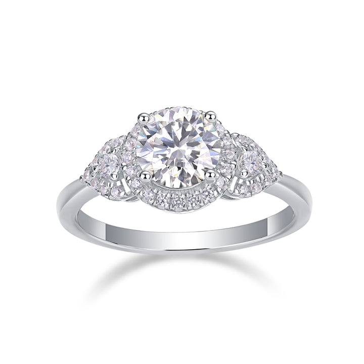 💍 Light and Shadow 1-Carat Moissanite Wedding Ring – Platinum-Plated S925 Silver (3.2g, Sizes 5–9) 💍