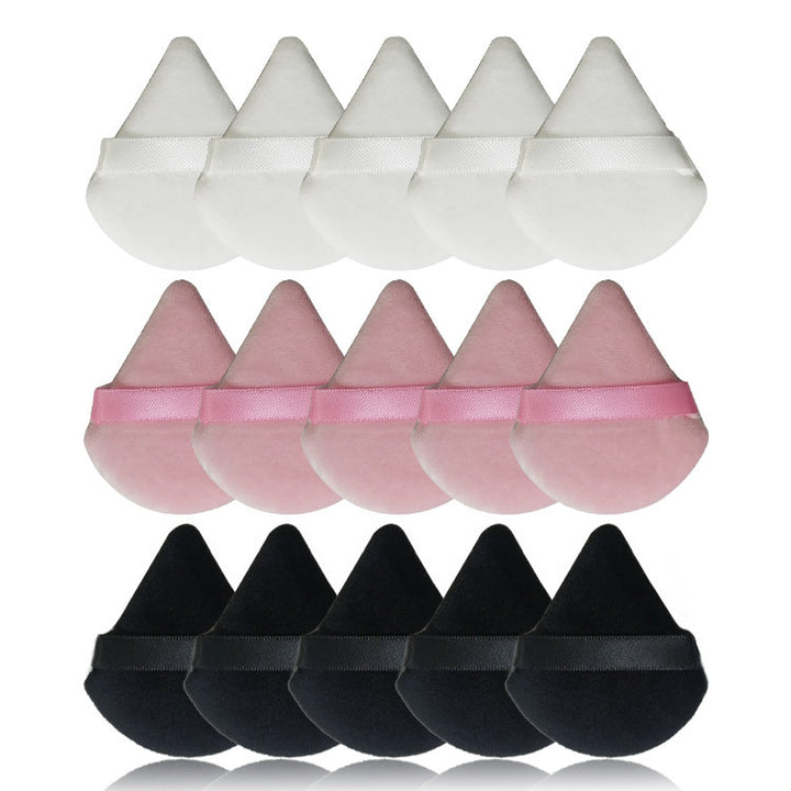 💄✨ Puff Suede Dry Powder Puff | Fan-Shaped Makeup Sponge