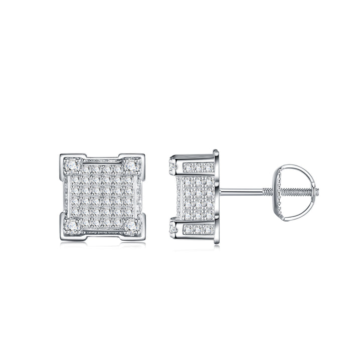 Luxury Minimalist Moissanite Earring Set – Platinum-Plated S925 Silver