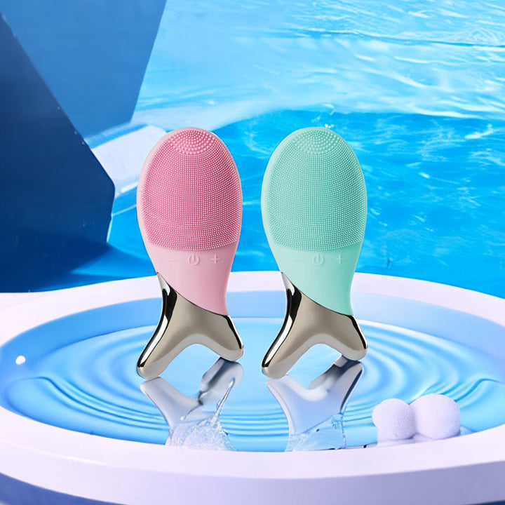 💖🌀 Waterproof High-Frequency Vibration Facial Cleaner | Deep Pore Cleansing Device