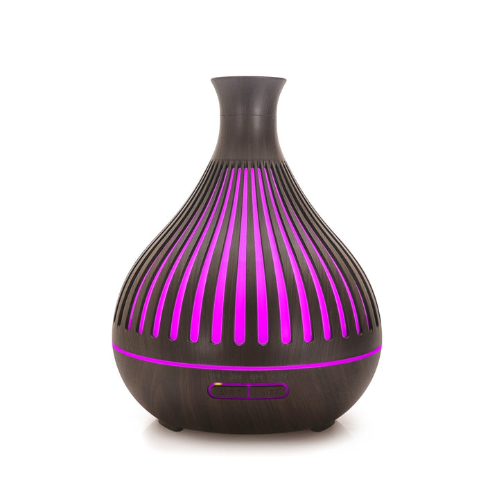 🌿💧 Vase Wood Grain Humidifier 400ML | Aromatherapy Ultrasonic Diffuser 🌙✨