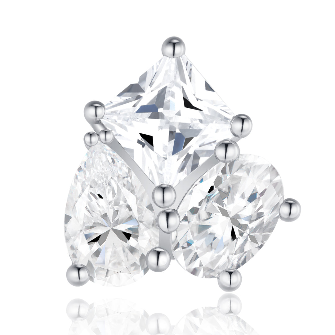 Luxury Minimalist Moissanite Stud Earrings – Platinum-Plated S925 Silver