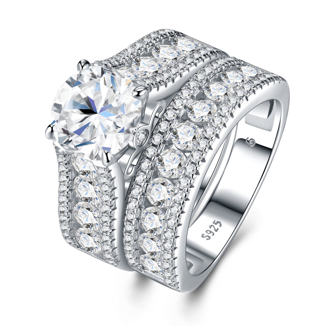 💍 2-Carat Moissanite Minimalist Ring – Platinum-Plated S925 Silver (9g, Sizes 5–9) 💍