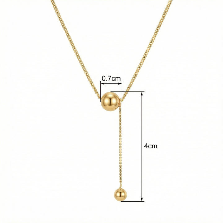 ✨ Lariat Necklace with Polished Sphere Accents