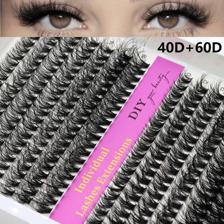 👁️✨ 14 Rows 3D Black Cluster Eyelashes – 40D–160D Fluffy Soft Lash Set