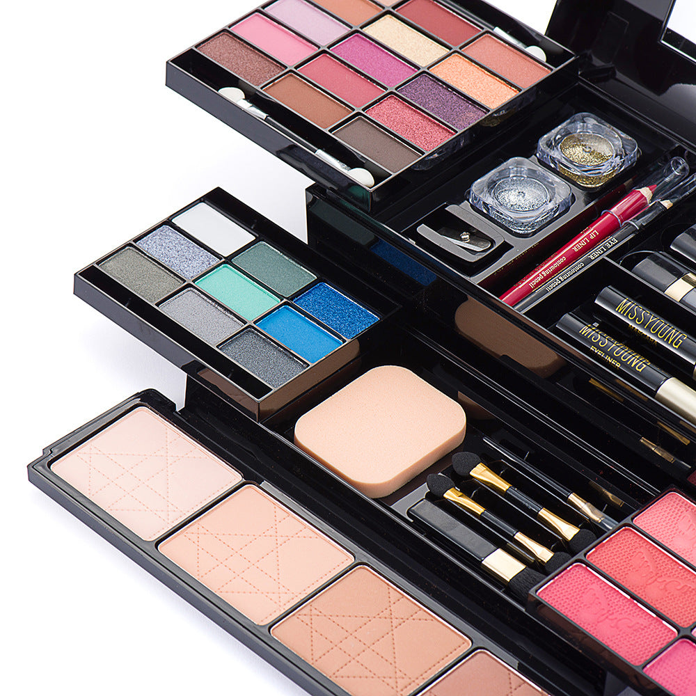 💄 36-Color Eye Makeup Set – Eyeshadow, Blush, Contour, Lip Gloss & Full Face Kit (Black Case) ✨