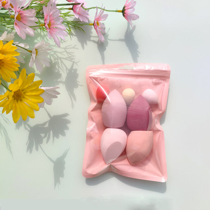 🥚💄 Macaron Bag Dopamine Cosmetic Egg Set – Flocking Powder Puff (7/11PCS Wet & Dry Makeup Sponge Kit)
