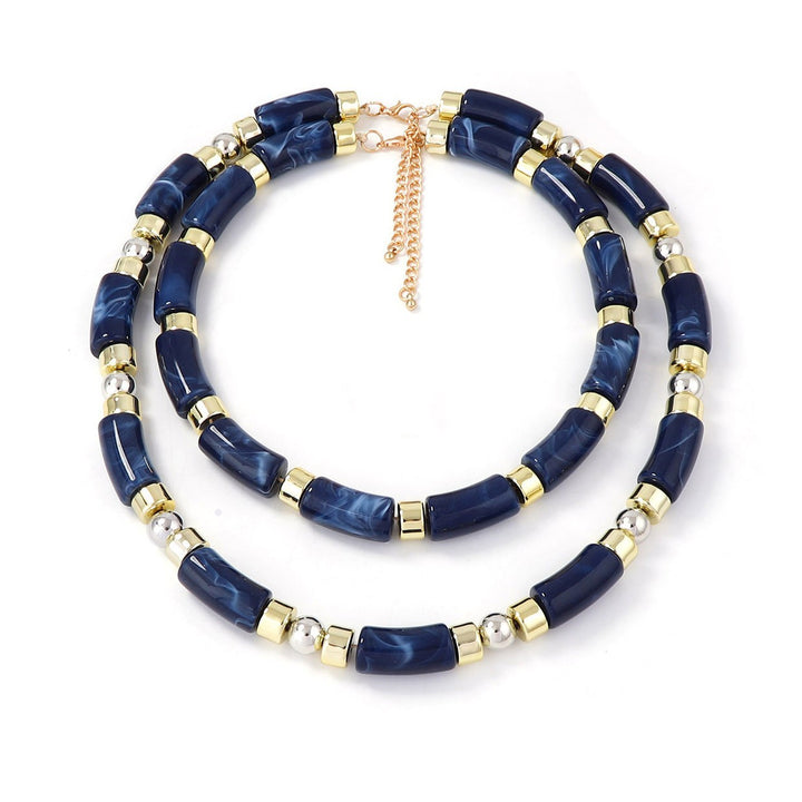 Women’s Retro Double-Layer Bamboo Beaded Necklace – Fashionable Layering Jewelry