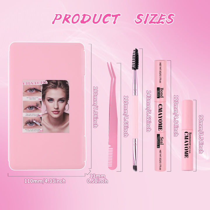 👁️✨ DIY Daily Natural Thick Segment Single Cluster False Eyelashes – Extension Kit