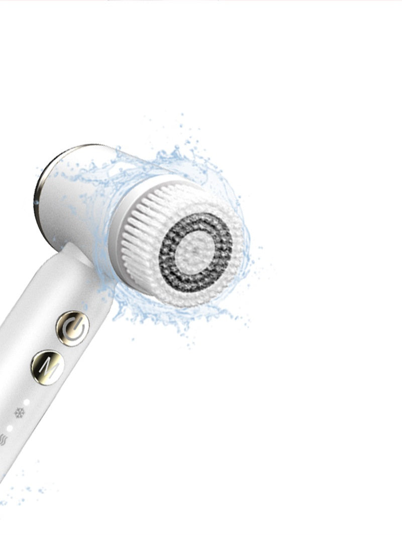 💖🌀 6-in-1 Electric Facial Cleansing Brush | Hot & Cold Compress Display Device