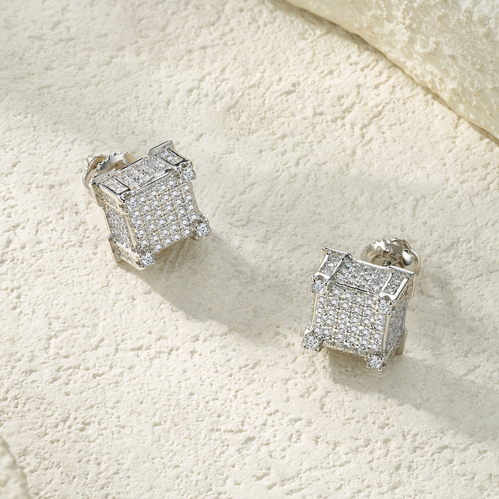 Luxury Minimalist Moissanite Earring Set – Platinum-Plated S925 Silver