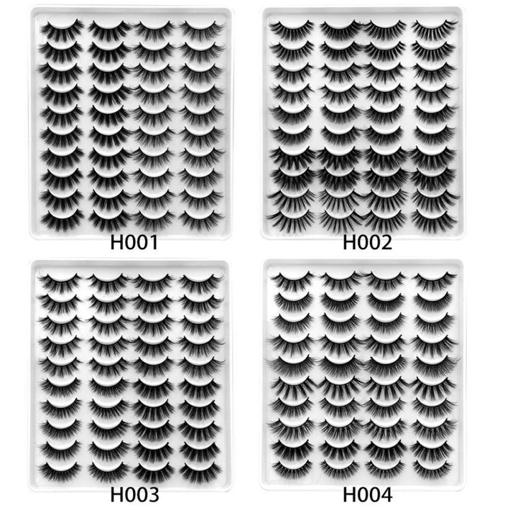 👁️✨ Self-Adhesive False Eyelashes – European & American Style (20 Pairs Set)