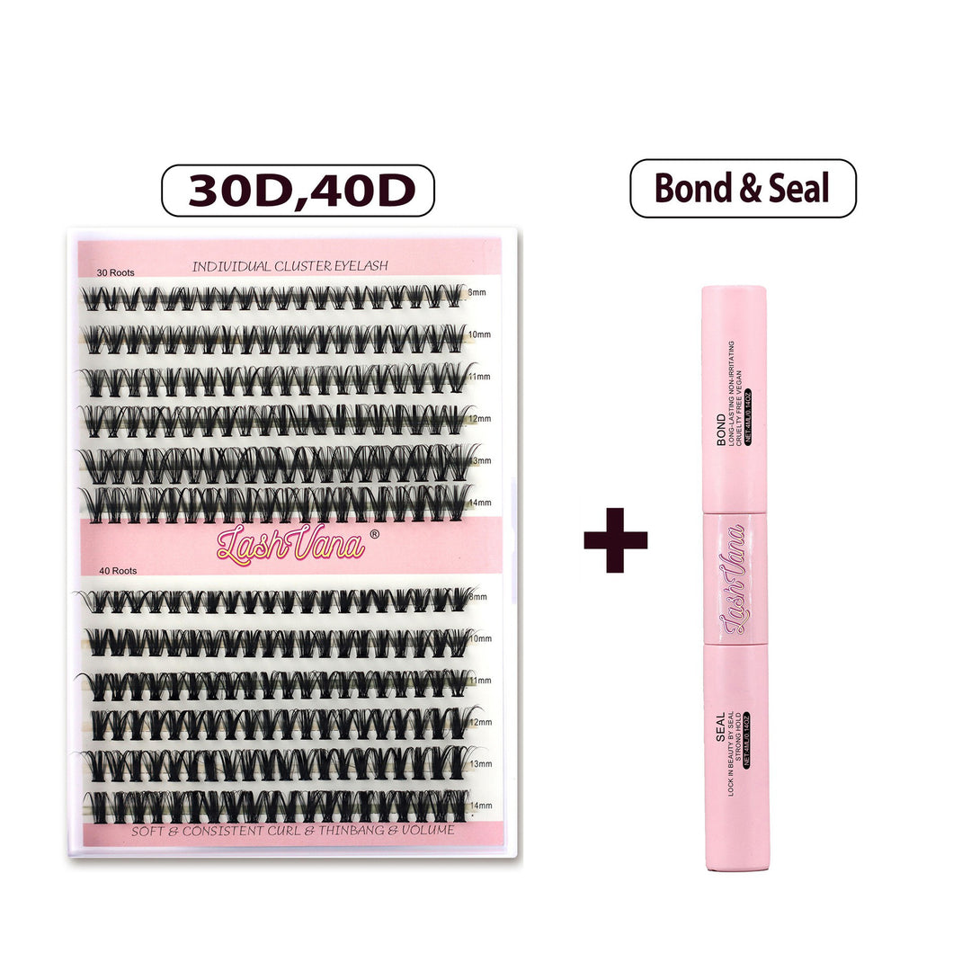 👁️✨ Segmented False Eyelashes – Thick Curl 12 Rows (30D/40D DIY Lash Kit)