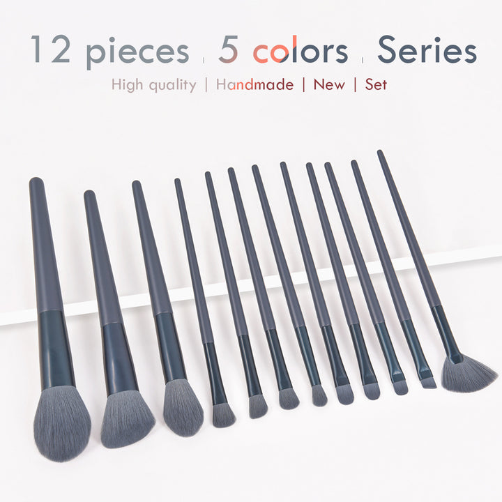 🖌️ 12-Piece Makeup Brush Set with Makeup Bag – Professional Face & Eye Brush Kit (4 Colors) 💄✨