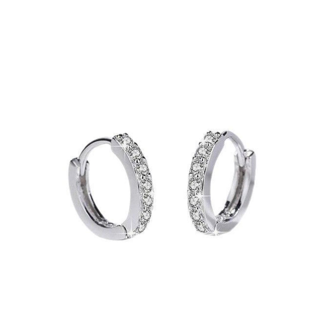 ✨ 925 Sterling Silver Minimalist Round Diamond Stud Earrings – Korean Style Everyday Chic ✨