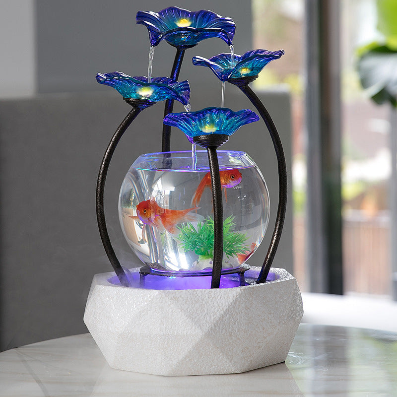 🌊💧 Flowing Water Ceramic Fountain Humidifier | Fish Tank Style Living Room Decor ✨