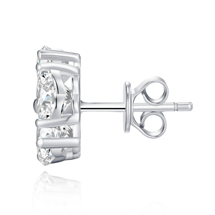 Minimalist Platinum-Plated Moissanite Stud Earrings – S925 Silver