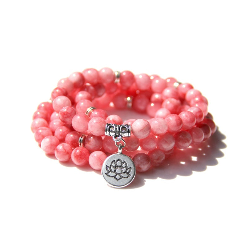Women’s Fashion Vintage Natural Stone Bracelet – Angel Echeveria & Lotus Design