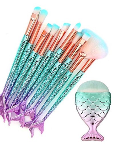 🧜‍♀️✨ Gradient Mermaid Makeup Brush Set — dive into beauty with a magical glow