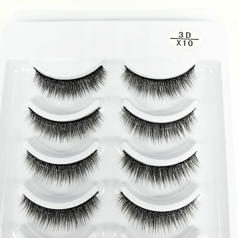 👁️✨ Natural Curling Soft Multilayer Stereoscopic Eyelashes – 10 Pairs