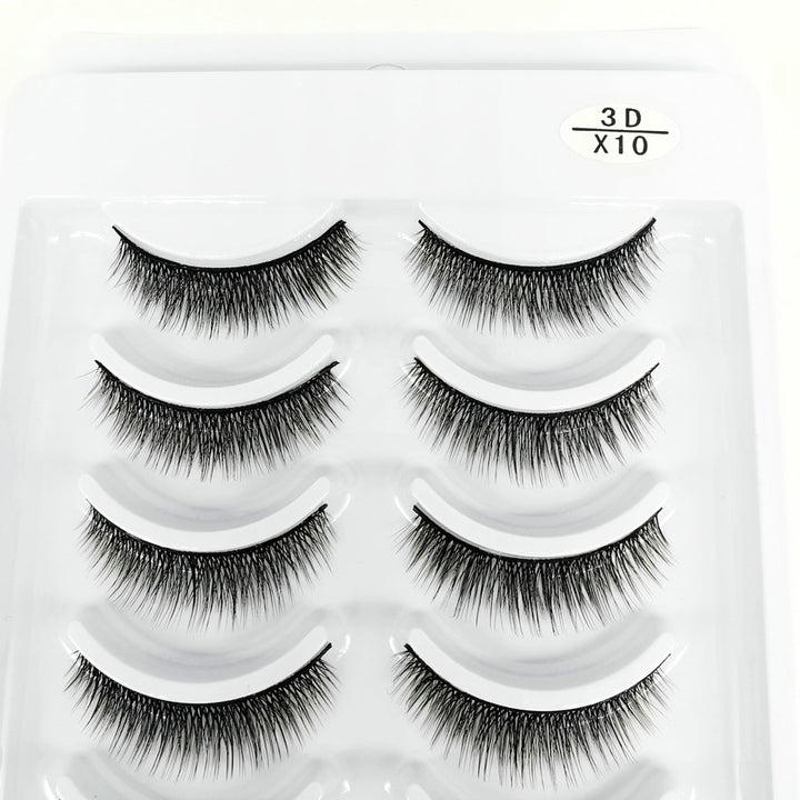 👁️✨ Natural Curling Soft Multilayer Stereoscopic Eyelashes – 10 Pairs