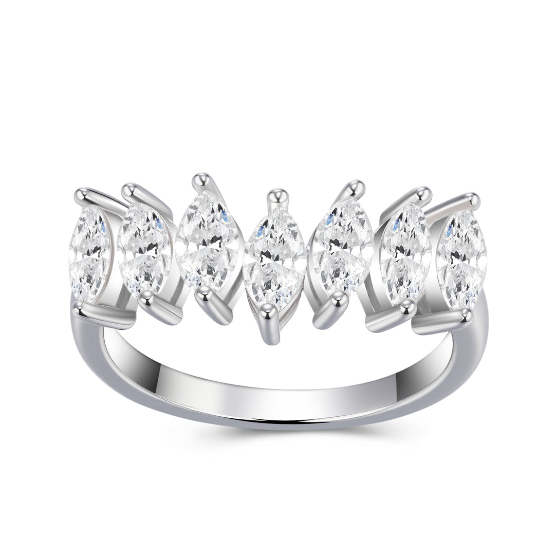 Luxury Minimalist Moissanite Ring – Platinum-Plated S925 Silver, GRA Certified