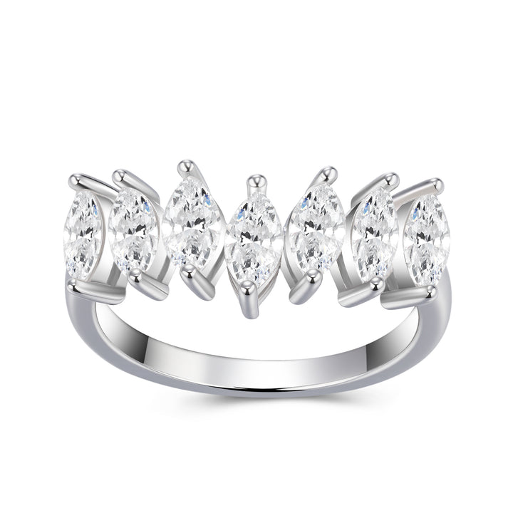 Luxury Minimalist Moissanite Ring – Platinum-Plated S925 Silver, GRA Certified