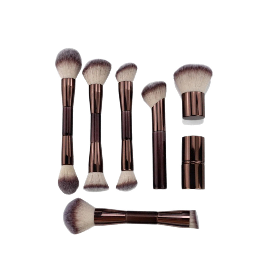 🖌️ 7-Piece Double-Head Makeup Brush Set – Telescopic Dual-Head Travel Beauty Kit 💄✨
