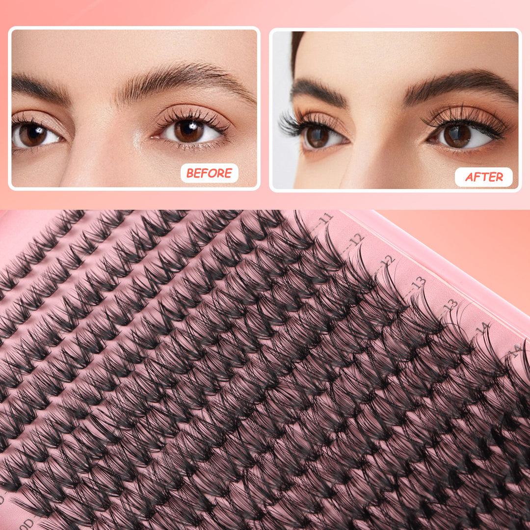 👁️✨ Thick Single Cluster Individual False Eyelash – 30D/40D Eyelash Book Set